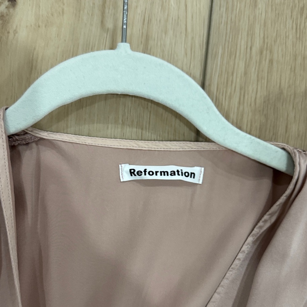 Reformation Pink Satin Midi Dress - Picture 14 of 14